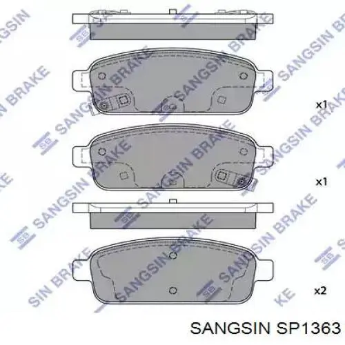SP1363 Sangsin задние тормозные колодки