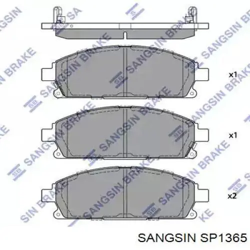 SP1365 Sangsin колодки тормозные передние дисковые