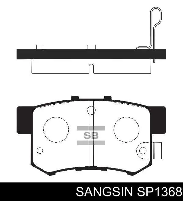 Колодки тормозные задние дисковые Sangsin SP1368
