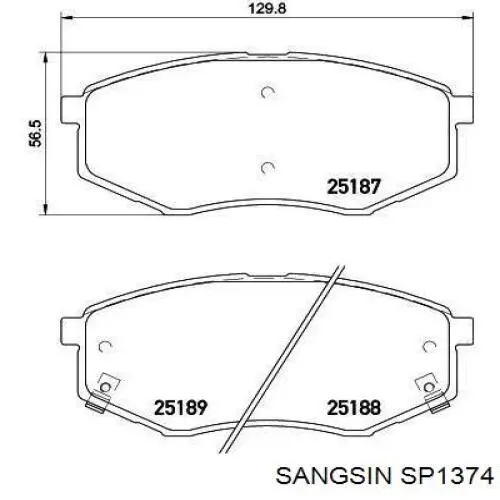Колодки Sangsin SP1374 цена, от 22.80 USD