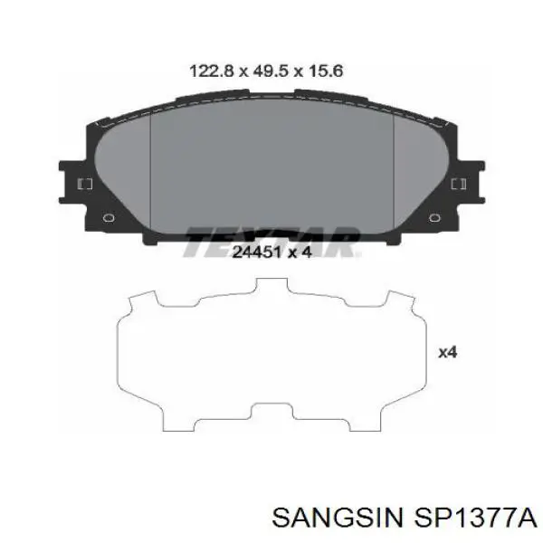 SP1377A Sangsin передние тормозные колодки