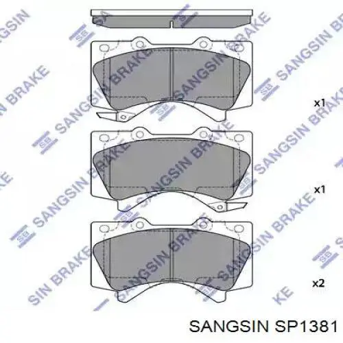 Передние тормозные колодки SP1381 Sangsin