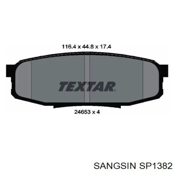 Колодки дисковые  Sangsin SP1382 цена, от 21.68 USD