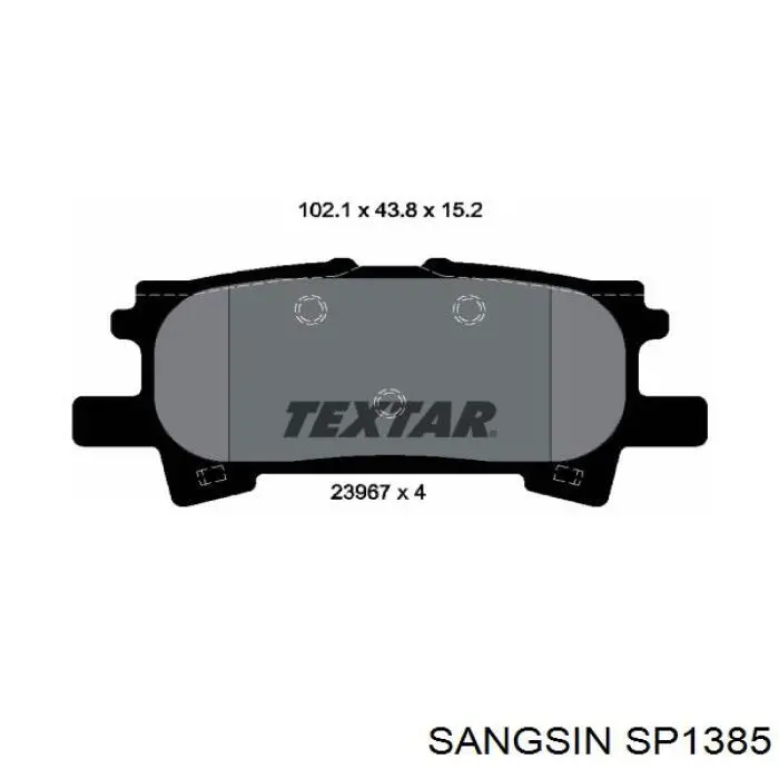 Колодки дисковые  Sangsin SP1385 цена, от 16.26 USD