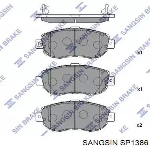 Передние тормозные колодки SP1386 Sangsin