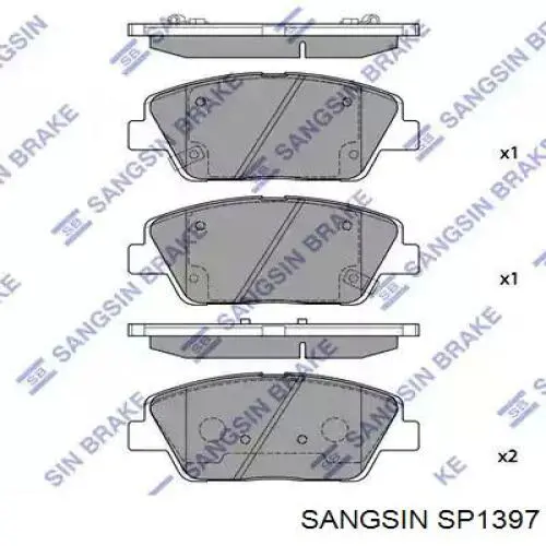 SP1397 Sangsin колодки тормозные передние дисковые