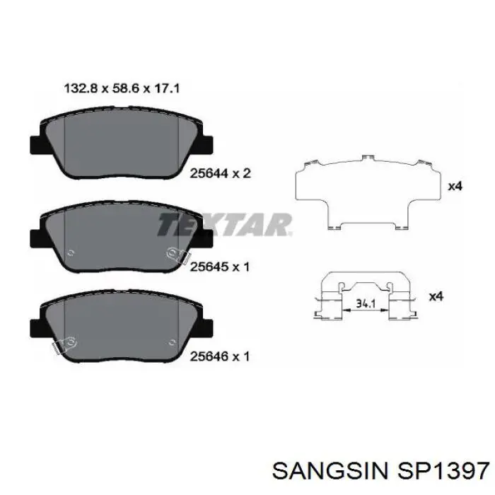 Колодки Sangsin SP1397 цена, от 24.46 USD