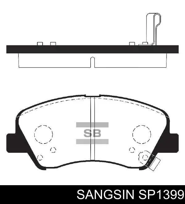 SP1399 Sangsin колодки тормозные передние дисковые