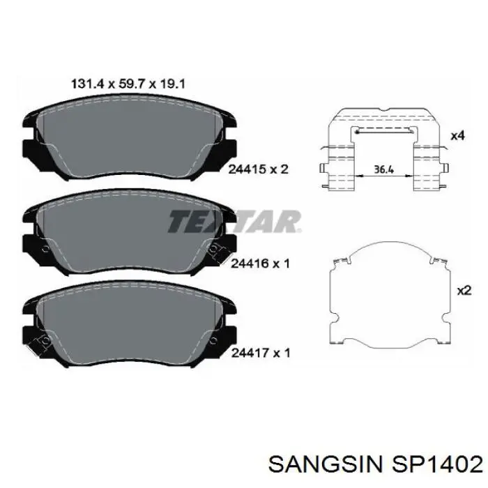 Колодки Sangsin SP1402 цена, от 22.41 USD