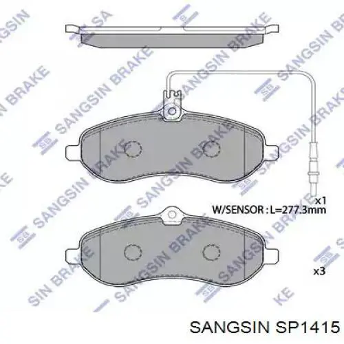 Передние тормозные колодки SP1415 Sangsin