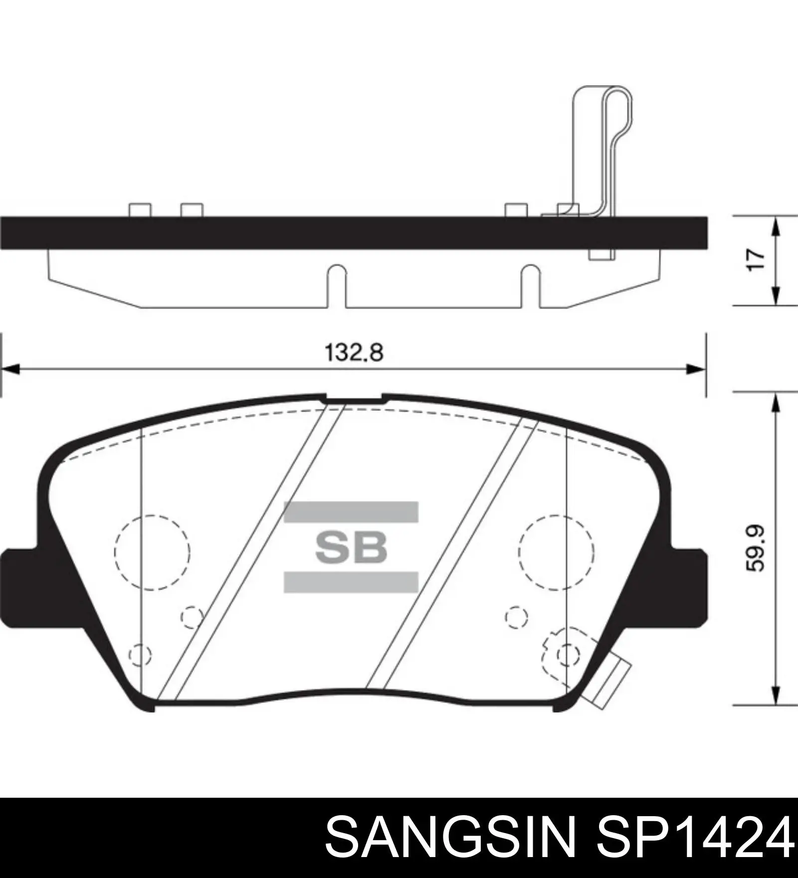 Передние тормозные колодки SP1424 Sangsin