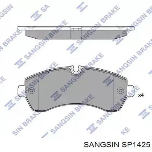 SP1425 Sangsin колодки тормозные передние дисковые