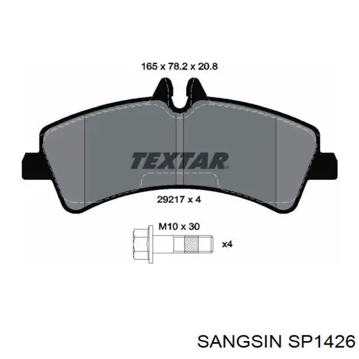 Купить SP1426 Sangsin Колодки тормозные задние, дисковые