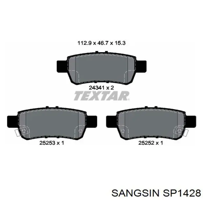 Колодки дисковые  Sangsin SP1428 цена, от 21.90 USD