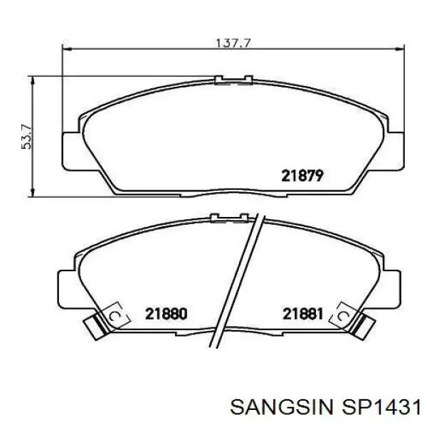 Передние тормозные колодки SP1431 Sangsin