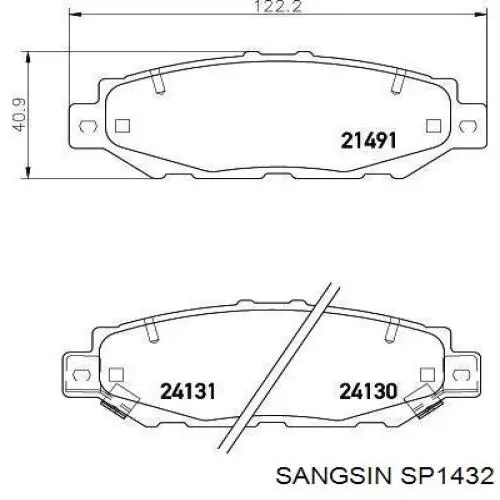 Колодки дисковые  Sangsin SP1432 цена, от 26.60 USD