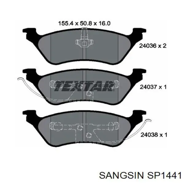 SP1441 Sangsin колодки тормозные задние дисковые