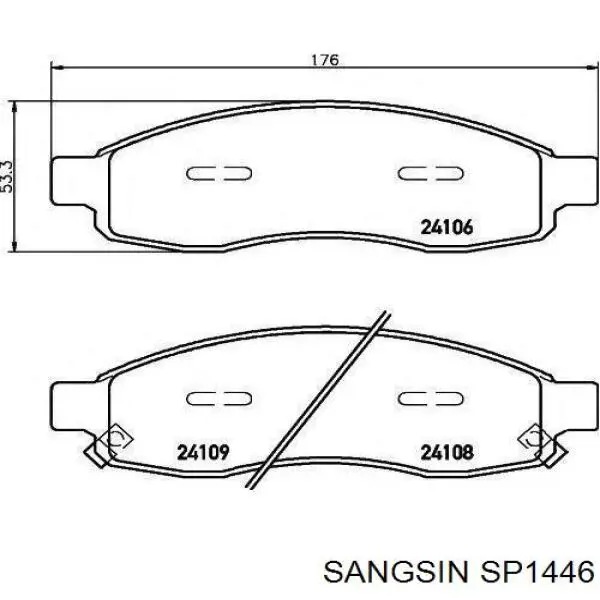 SP1446 Sangsin колодки тормозные передние дисковые