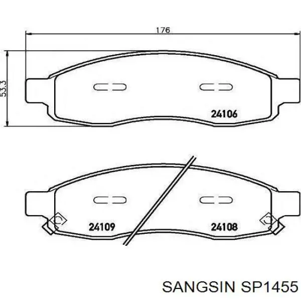 SP1455 Sangsin колодки тормозные передние дисковые