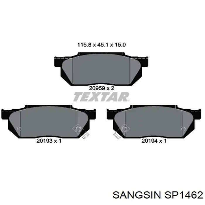 Передние тормозные колодки SP1462 Sangsin