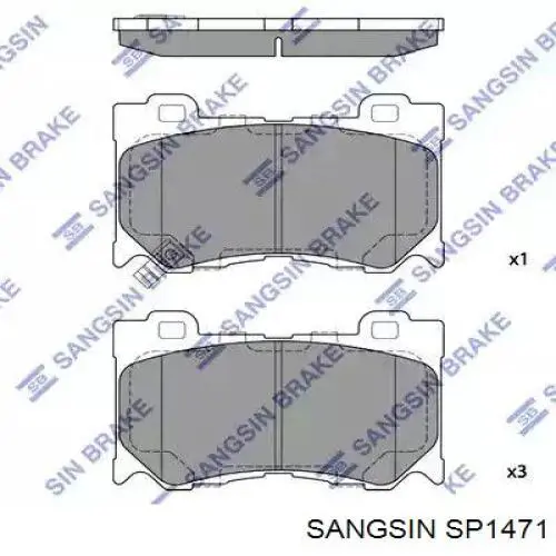 SP1471 Sangsin колодки тормозные передние дисковые
