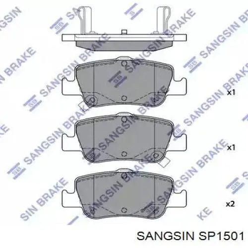 Купить SP1501 Sangsin Колодки тормозные задние, дисковые