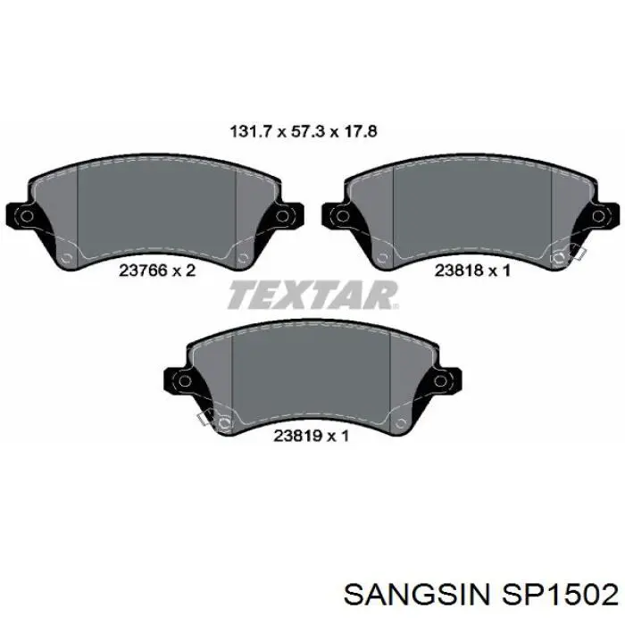 SP1502 Sangsin Колодки передние