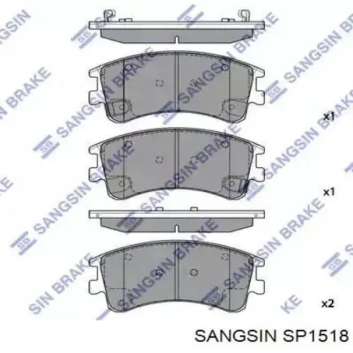 SP1518 Sangsin колодки тормозные передние дисковые