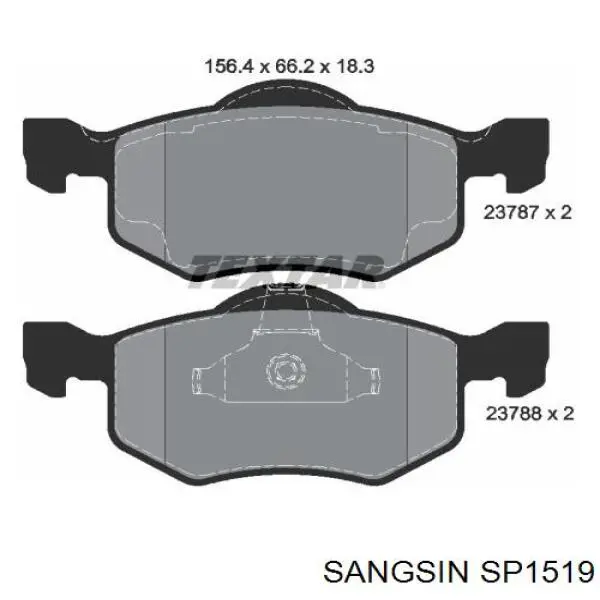 Передние тормозные колодки SP1519 Sangsin