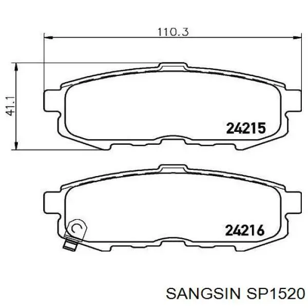 Колодки дисковые  Sangsin SP1520 цена, от 18.06 USD