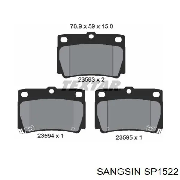 Колодки дисковые  Sangsin SP1522 цена, от 18.61 USD