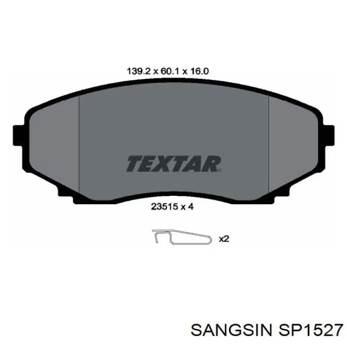 Передние тормозные колодки SP1527 Sangsin