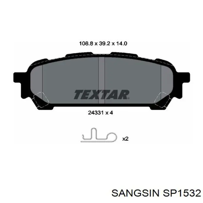 Колодки дисковые  Sangsin SP1532 цена, от 17.31 USD
