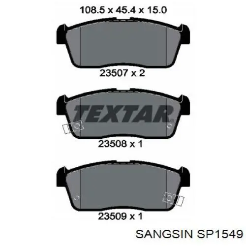 Колодки Sangsin SP1549 цена, от 18.68 USD
