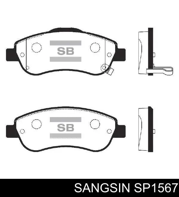 Передние тормозные колодки SP1567 Sangsin