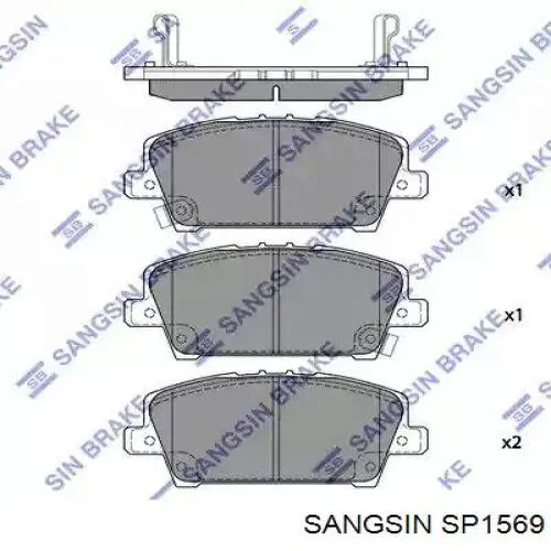 SP1569 Sangsin колодки тормозные передние дисковые