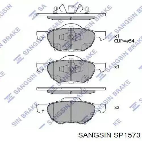 Купить SP1573 Sangsin Колодки тормозные