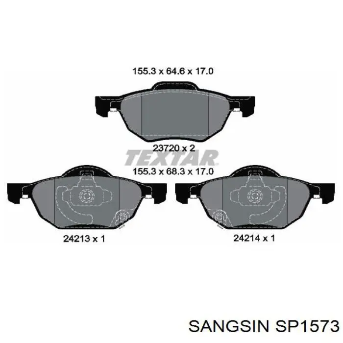 SP1573 Sangsin Колодки передние