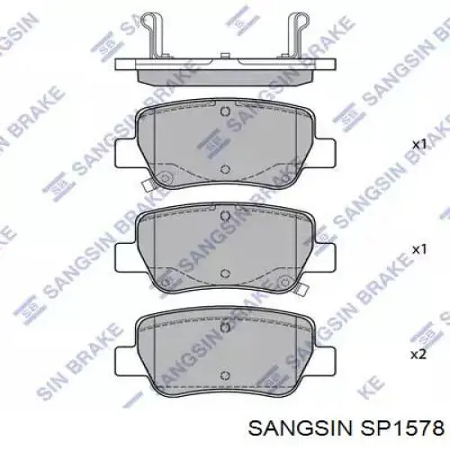 Задние тормозные колодки SP1578 Sangsin