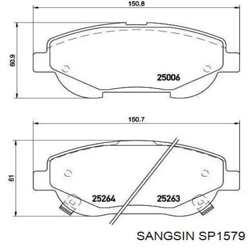 Купить SP1579 Sangsin Колодки тормозные