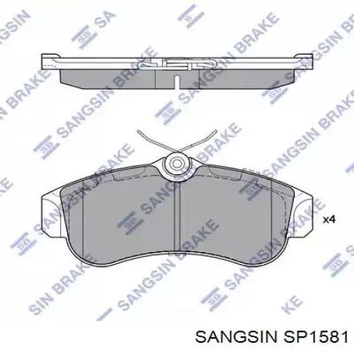SP1581 Sangsin колодки тормозные передние дисковые