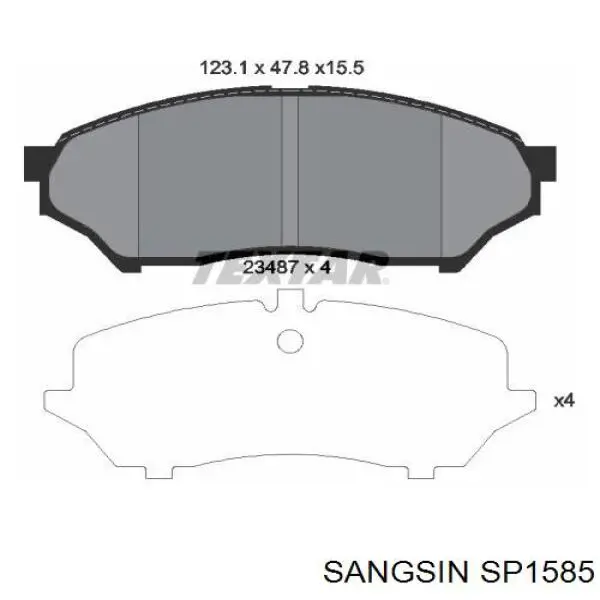 Передние тормозные колодки SP1585 Sangsin