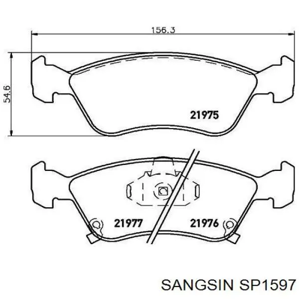 Купить SP1597 Sangsin Колодки тормозные
