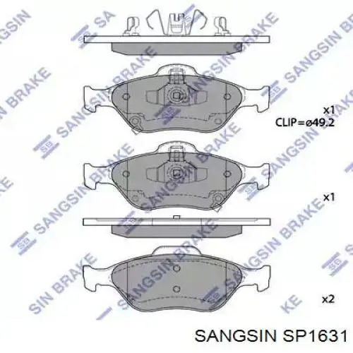SP1631 Sangsin sapatas do freio dianteiras de disco