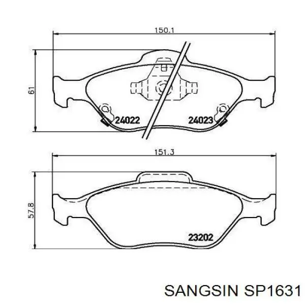 Колодки Sangsin SP1631 цена, от 27.20 USD