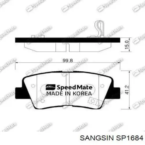 Купить SP1684 Sangsin Колодки тормозные задние, дисковые