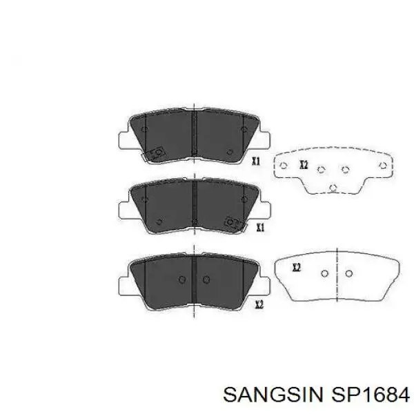 Задние тормозные колодки SP1684 Sangsin