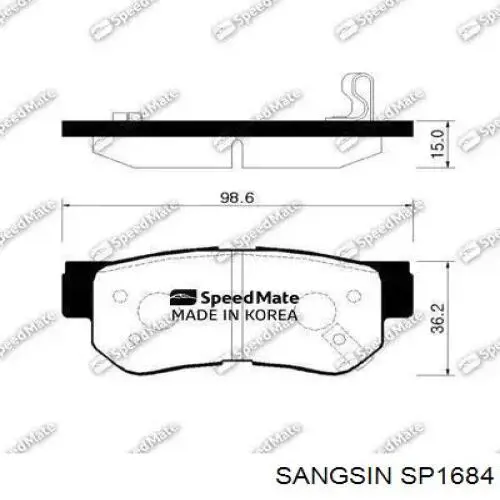 Колодки дисковые  Sangsin SP1684 цена, от 15.73 USD