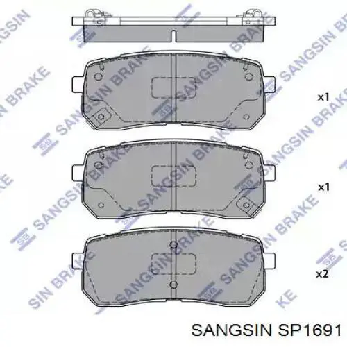 SP1691 Sangsin sapatas do freio traseiras de disco