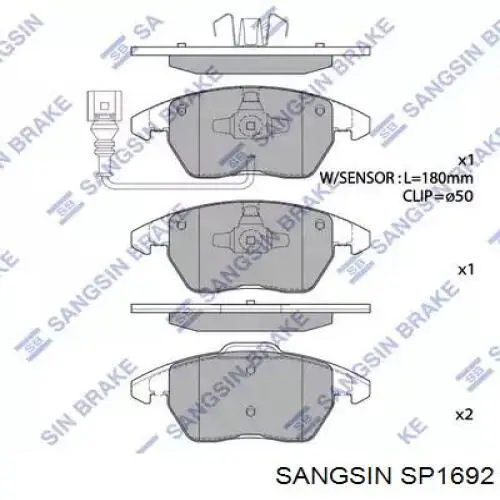 SP1692 Sangsin sapatas do freio dianteiras de disco